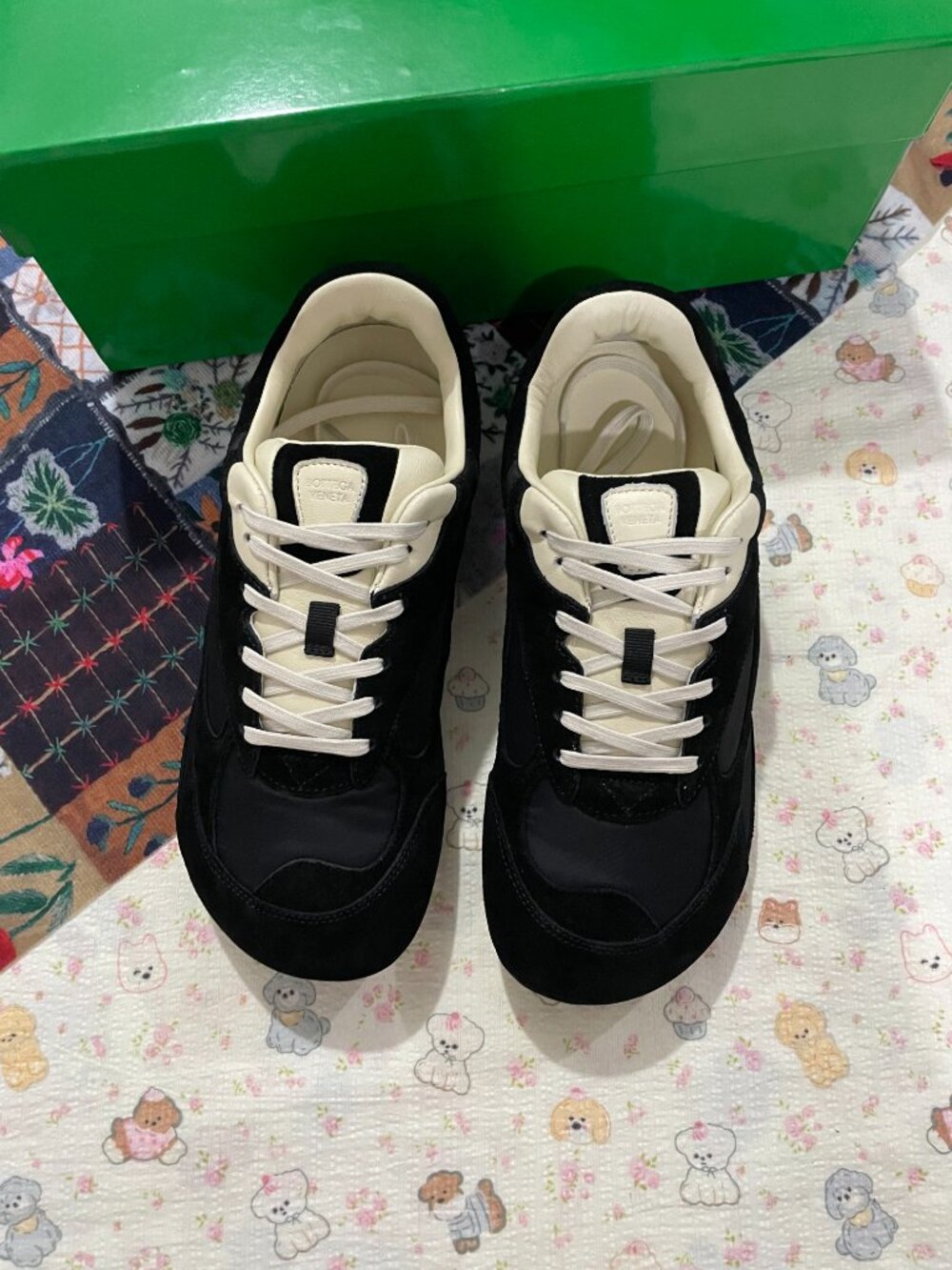 Bottega Veneta Black & White "German Army Trainer" Style Sneakers